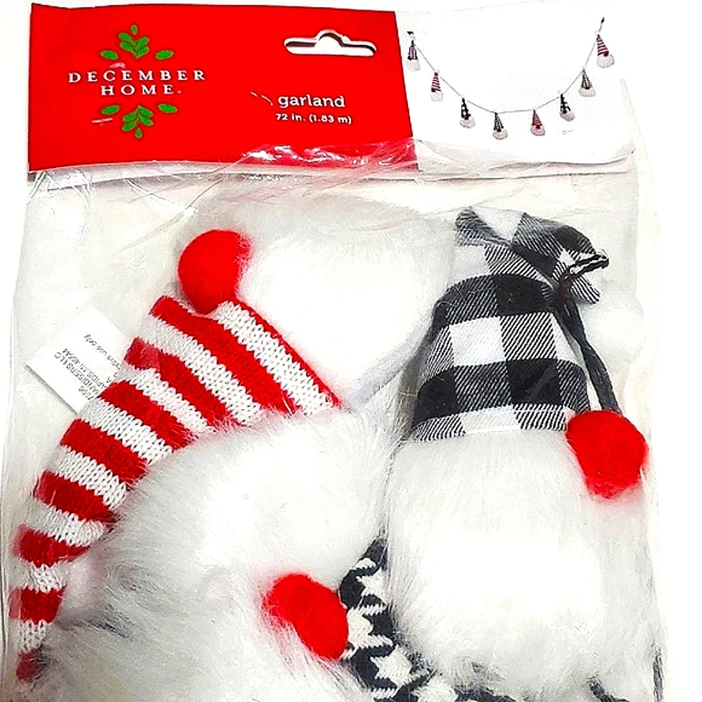 Gnome Garland Christmas Decorations 72' inch